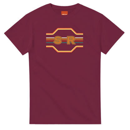 Unisex Retro Monogram hoodie, sweatshirt and t-shirt in blue, red, green, grey, black, brown, white, and beige – Serif & Co personalised retro clothing, 70's Inspired