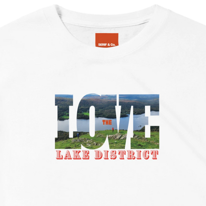 Unisex Love the Lake District hoodie, sweatshirt and t-shirt in blue, red, green, grey, black, brown, white, and beige – Serif & Co Lake District clothing