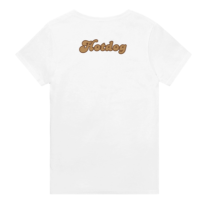 Unisex, retro, vintage style Hotdog hoodie, sweatshirt and t-shirt in blue, red, green, grey, black, brown, white, and beige – Serif & Co foodie clothing