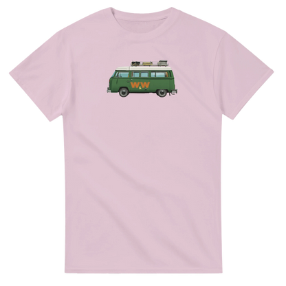 Unisex Couples Vintage Campervan hoodie, sweatshirt and t-shirt in blue, red, green, grey, black, brown, white, and beige – Serif & Co campervan couples clothing