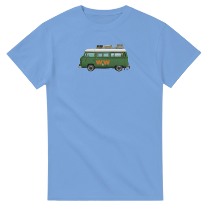 Unisex Couples Vintage Campervan hoodie, sweatshirt and t-shirt in blue, red, green, grey, black, brown, white, and beige – Serif & Co campervan couples clothing