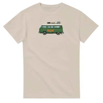 Unisex Couples Vintage Campervan hoodie, sweatshirt and t-shirt in blue, red, green, grey, black, brown, white, and beige – Serif & Co campervan couples clothing