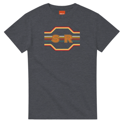 Unisex Retro Monogram hoodie, sweatshirt and t-shirt in blue, red, green, grey, black, brown, white, and beige – Serif & Co personalised retro clothing, 70's Inspired